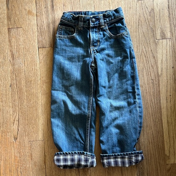 GAP Blue Relaxed Fit Jeans Plaid Lined 4T - Picture 4 of 6